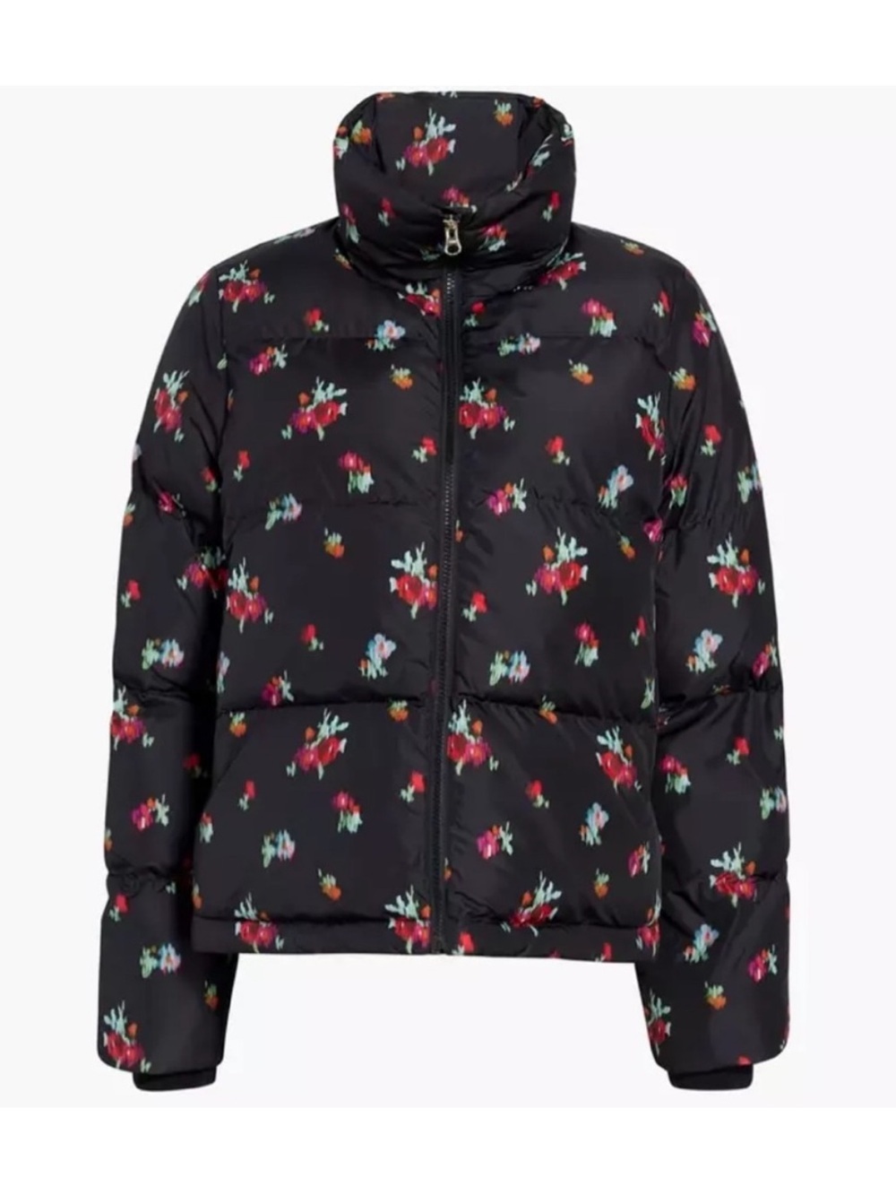 HILL HOUSE BLACK COAT JACKET ELARA PUFFER FLORAL IKAT SIZE XL